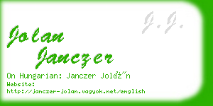 jolan janczer business card